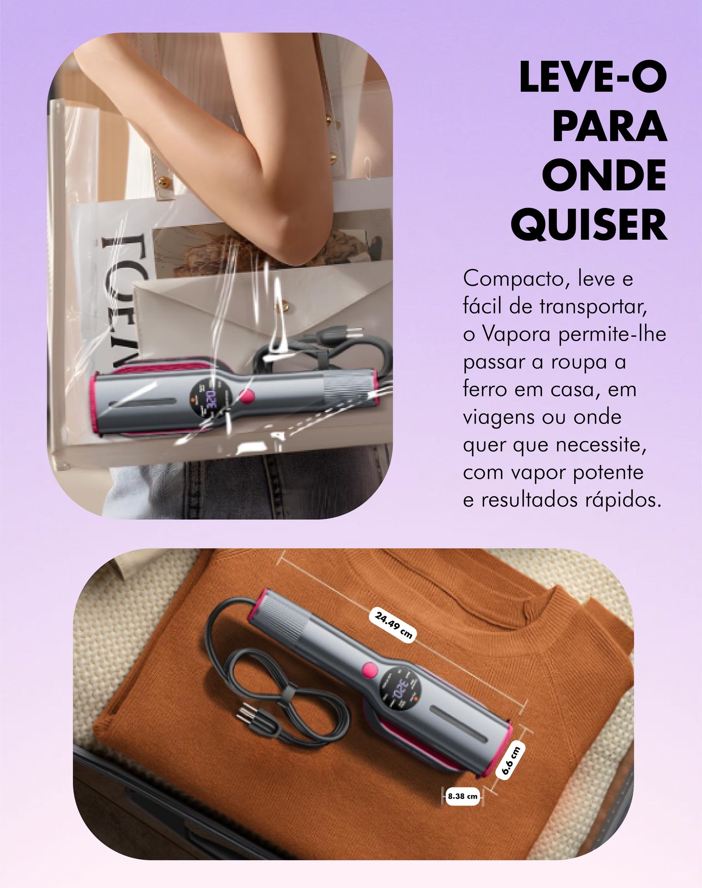 Ferro de engomar portátil a vapor - VAPORA SMART