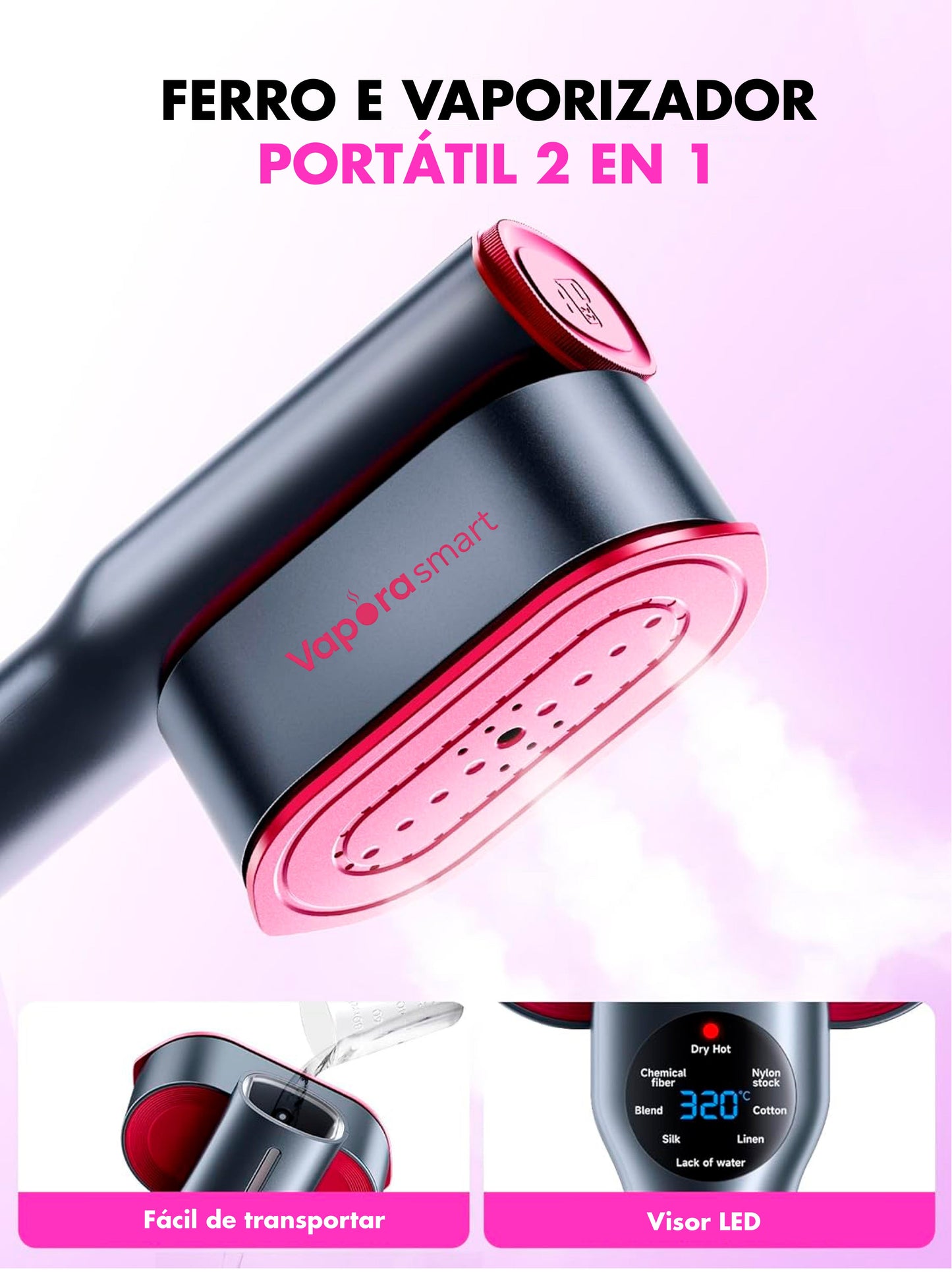 Ferro de engomar portátil a vapor - VAPORA SMART