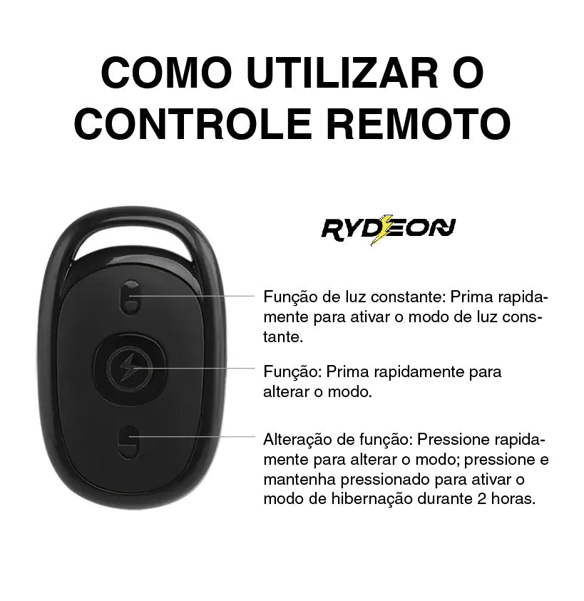 Luz LED brilhante com comando à distância  - RYDEON