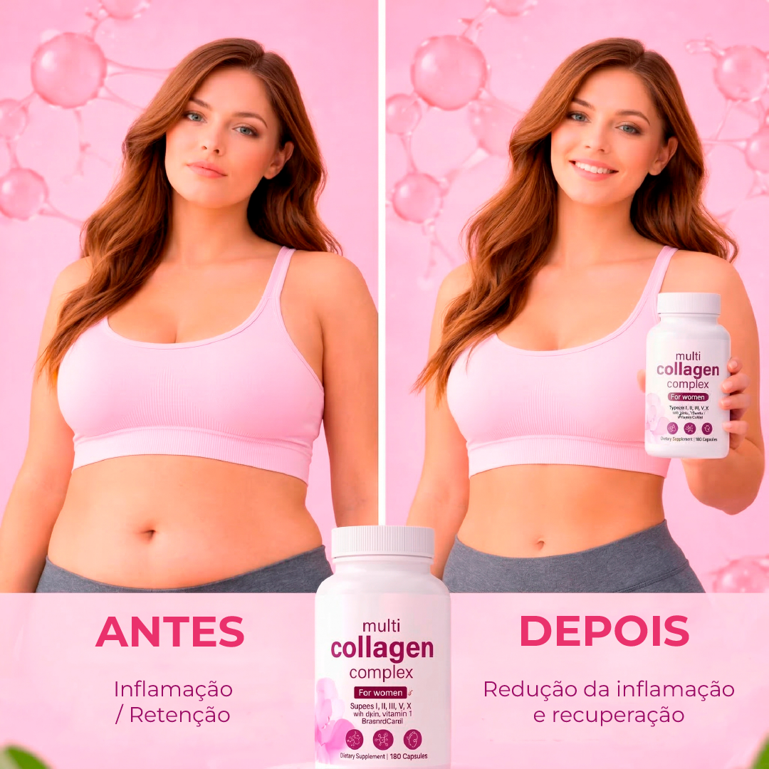Cápsulas de colagénio múltiplas para mulheres e homens