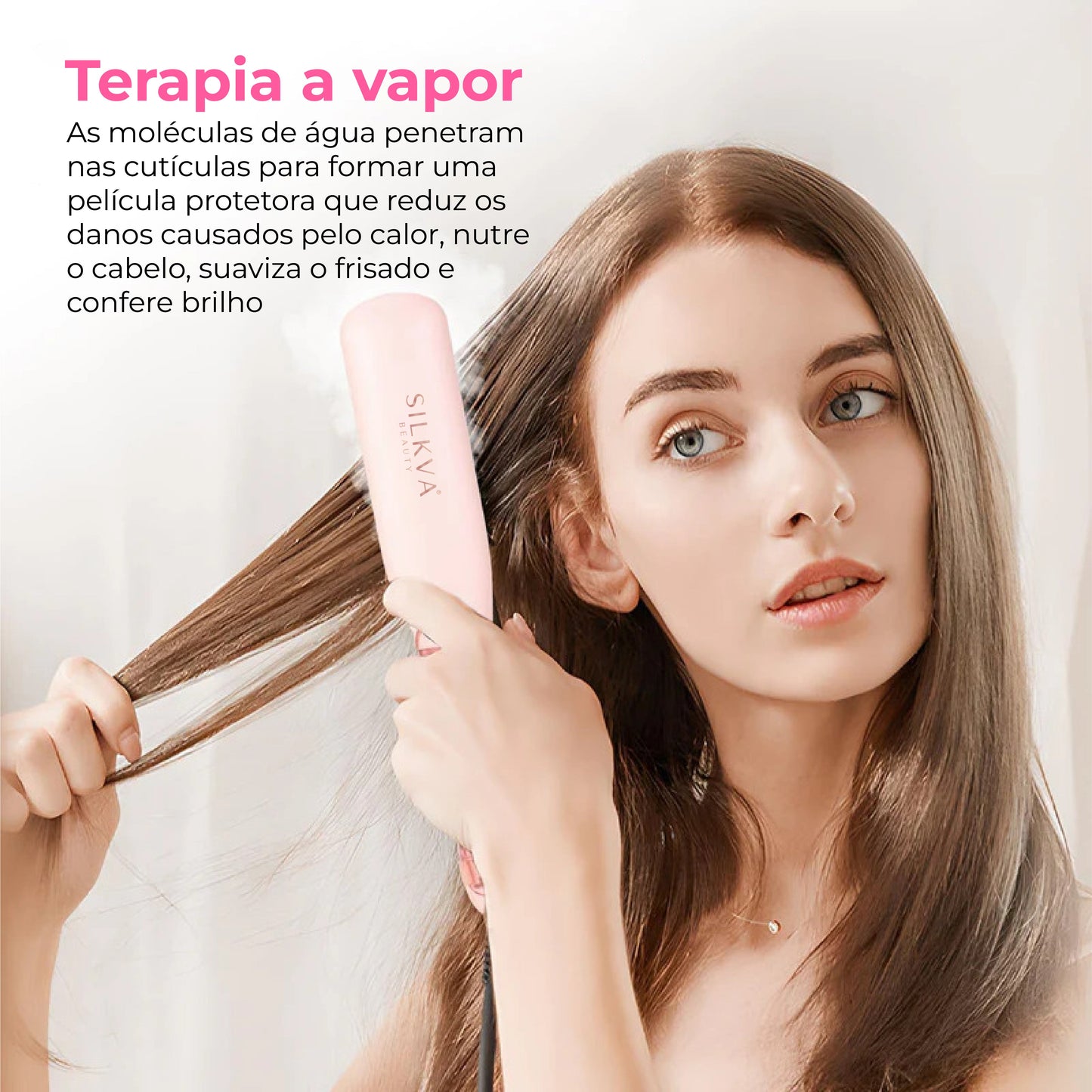 Alisador de cabelo a vapor - Silkva