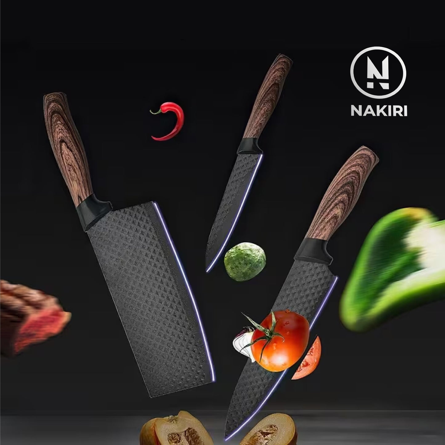 Conjunto de facas forjadas premium - NAKIRI