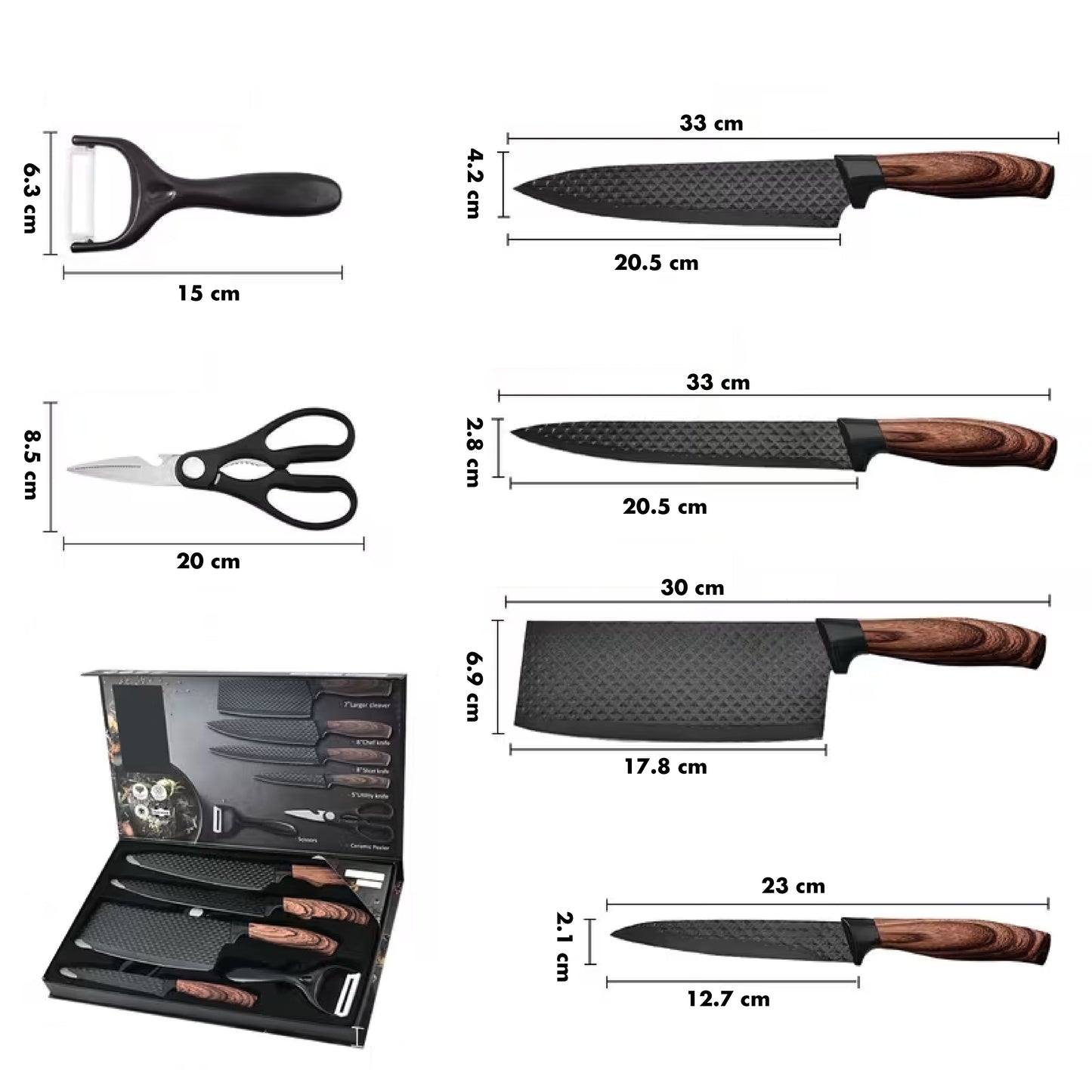 Conjunto de facas forjadas premium - NAKIRI